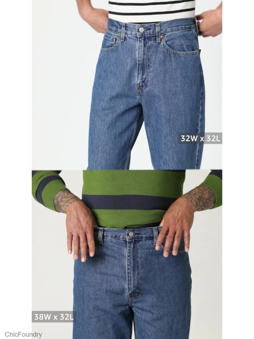 Mens 565 Loose Straight Jeans - Mid Rise, 100% Cotton, Non-Stretch - Picture 4 of 4